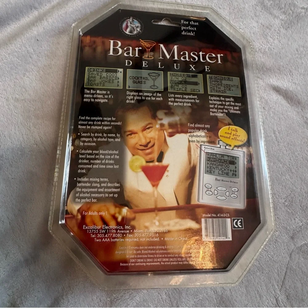 Excalibur BarMaster Deluxe Drink Recipe Assistant‎ NIB 1000+ Recipes